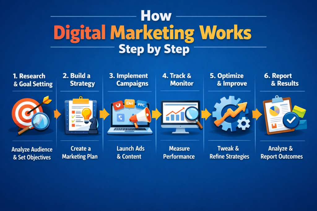 how digital marketing works step by step